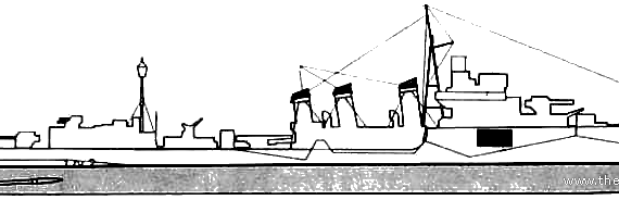 Корабль ORP Burza wz.44 (Destroyer Escort) - чертежи, габариты, рисунки