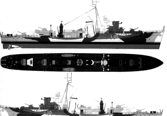 Корабль ORP Krakoviak (Destroyer) (1944) - чертежи, габариты, рисунки