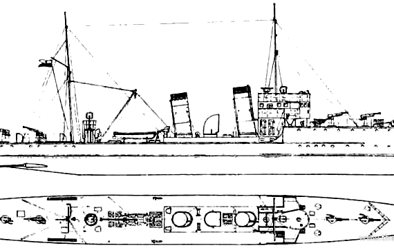 Корабль ORP Mazur ( Destroyer) (1935) - чертежи, габариты, рисунки