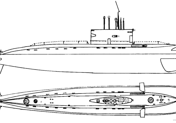 Подводная лодка ORP Orzel (Kilo-class Submarine) - чертежи, габариты, рисунки