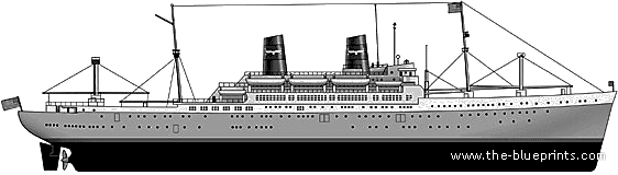 Корабль Ocean Liner - чертежи, габариты, рисунки