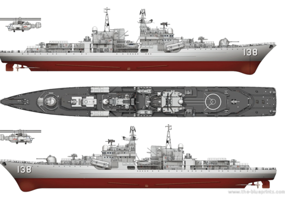 Корабль PLAN DDG-138 Taizhou - чертежи, габариты, рисунки
