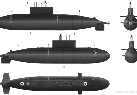 Корабль PLA Kilo-class Submarine - чертежи, габариты, рисунки