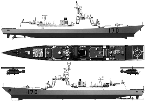 Yacht PLA Navy 052C DDG-170 Ranzhou China (Destroyer) - drawings, dimensions, pictures