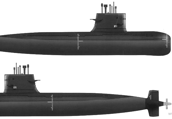 Военный корабль PLA Type 039G 'Song Class' (Submarine) China - чертежи, габариты, рисунки