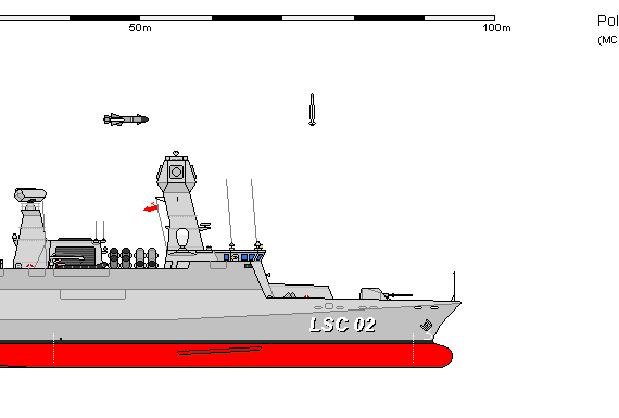 Корабль Pol FS 621 Meko A100 SLAZAK - чертежи, габариты, рисунки