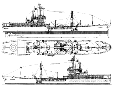 Корабль RFA Blue Rover (Support Ship) (1984) - чертежи, габариты, рисунки