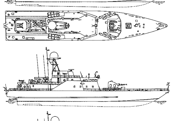 Ship RFS Project 1241.2 Molniya-2.Pauk-class Corvette - drawings, dimensions, figures