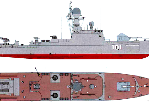 Ship RFS Project 2163.0 Astrakhan Buyan-class Corvette - drawings, dimensions, pictures