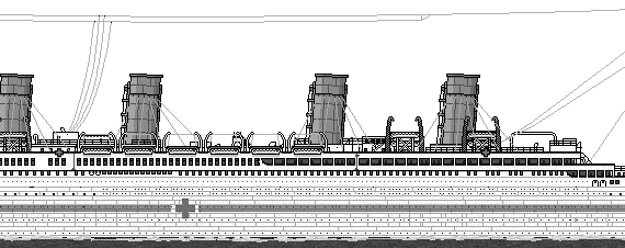 Корабль RMS Britanic (1916) - чертежи, габариты, рисунки