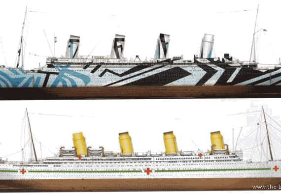 Корабль RMS Britannic (1915) - чертежи, габариты, рисунки