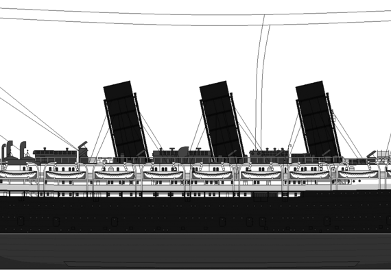 Корабль RMS Lusitania (1915) - чертежи, габариты, рисунки