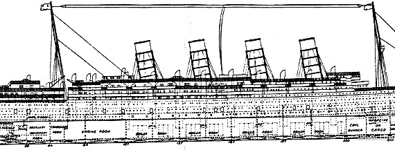 Aircraft carrier RMS Mauretania - drawings, dimensions, pictures