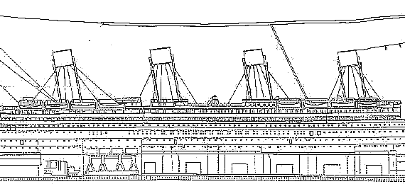 RMS Olympic ship - drawings, dimensions, figures