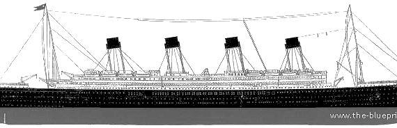 RMS Titanic ship - drawings, dimensions, figures