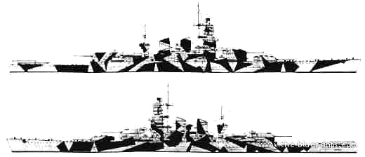 Боевой корабль RM Roma (Battleship) (1943) - чертежи, габариты, рисунки