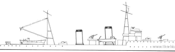 Корабль RNN Banckert (Destroyer) Netherlands (1931) - чертежи, габариты, рисунки