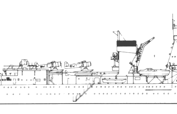 Боевой корабль RNN De Ruyter (Cruiser) Netherlands (1942) - чертежи, габариты, рисунки