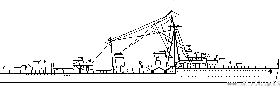 Корабль RNN Isaac Sweers (Destroyer) Netherlands (1941) - чертежи, габариты, рисунки