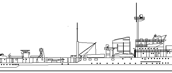 Warship RNN Tromp (Cruiser) Netherlands (1941) - drawings, dimensions, pictures
