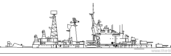 Корабль RNN Zevprov ( Cruiser) Netherlands (1972) - чертежи, габариты, рисунки