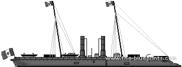 Корабль RN Affondatore (1866) - чертежи, габариты, рисунки