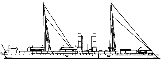 Ship RN Affondatore (Ironclad Ram) (1866) - drawings, dimensions, figures