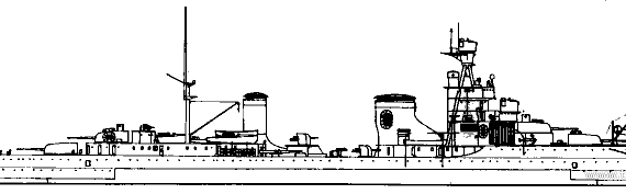 Ship RN Alberico da Barbiano (Light Cruiser) (1940) - drawings, dimensions, pictures