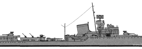 Корабль RN Alfredo Oriani (1942) - чертежи, габариты, рисунки
