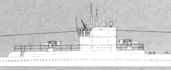 Подводная лодка RN Ammiraglio Cagni 1942 (Submarine) - чертежи, габариты, рисунки