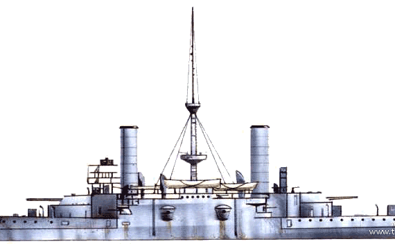 Корабль RN Ammiraglio Di Saint Bon (Armoured Cruiser) (1895) - чертежи, габариты, рисунки
