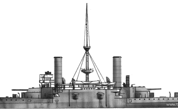 Боевой корабль RN Ammiraglio Di Saint Bon (Battleship) (1901) - чертежи, габариты, рисунки