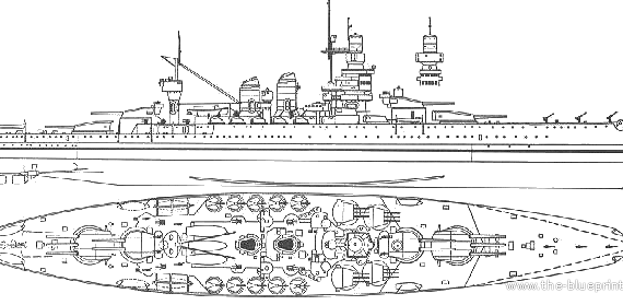 Боевой корабль RN Andrea Doria (1937) - чертежи, габариты, рисунки