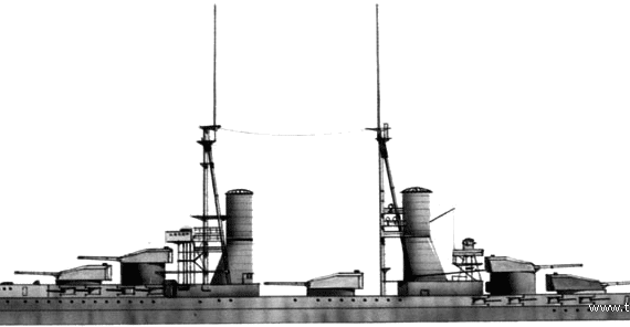Боевой корабль RN Andrea Doria (Battleship) (1912) - чертежи, габариты, рисунки