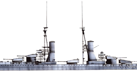 Корабль RN Andrea Doria (Battleship) (1916) - чертежи, габариты, рисунки