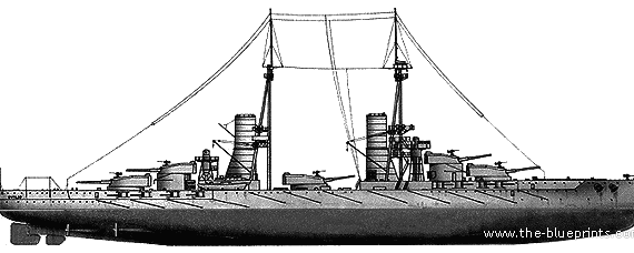 Корабль RN Andrea Doria (Battleship) (1917) - чертежи, габариты, рисунки