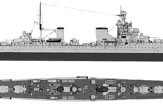 Корабль RN Bartolomeo Colleoni (Cruiser) - чертежи, габариты, рисунки