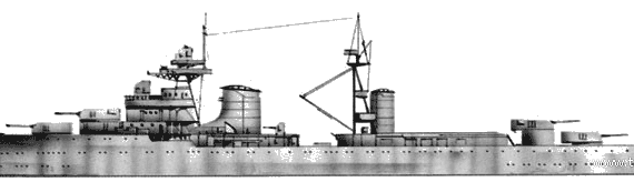 Корабль RN Bartolomeo Colleoni (Light Cruiser) (1932) - чертежи, габариты, рисунки