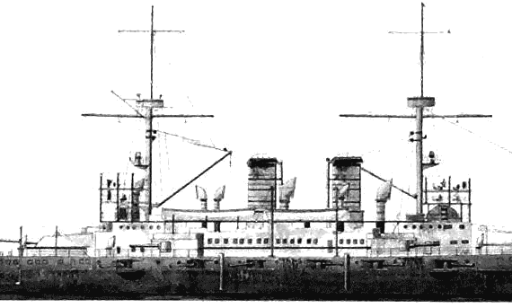 Боевой корабль RN Benedetto Brin - чертежи, габариты, рисунки