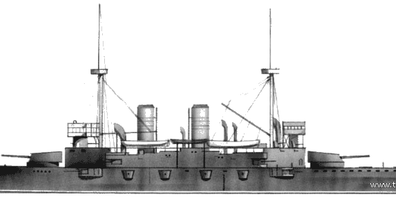 Боевой корабль RN Benedetto Brin (Cruiser) (1899) - чертежи, габариты, рисунки