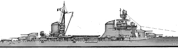 Корабль RN Bolzano (Heavy Cruiser) (1939) - чертежи, габариты, рисунки