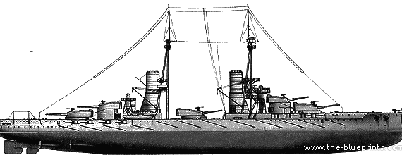 Корабль RN Caio Diulio (Battleship) (1917) - чертежи, габариты, рисунки