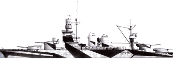 Ship RN Caio Duilio (Battleship) (1943) - drawings, dimensions, pictures