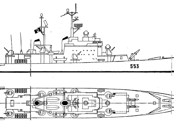 Крейсер RN Caio Duilio C554 1985 (Cruiser ) - чертежи, габариты, рисунки