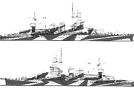 Боевой корабль RN Caio Dulio (1943) - чертежи, габариты, рисунки