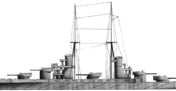 Боевой корабль RN Cavour (Battleship) (1910) - чертежи, габариты, рисунки
