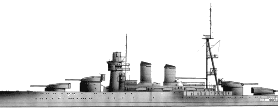 Ship RN Cavour (Battleship) (1933) - drawings, dimensions, pictures