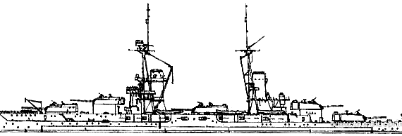 Корабль RN Conte di Cavour (Battleship) (1928) - чертежи, габариты, рисунки