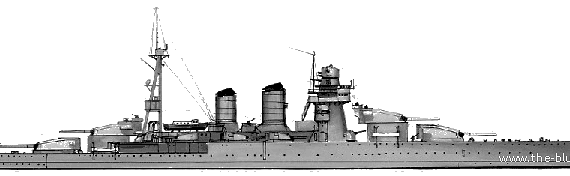 Корабль RN Conte di Cavour (Battleship) (1939) - чертежи, габариты, рисунки