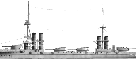 Ship RN Dante Alighieri (Battleship) (1911) - drawings, dimensions, pictures